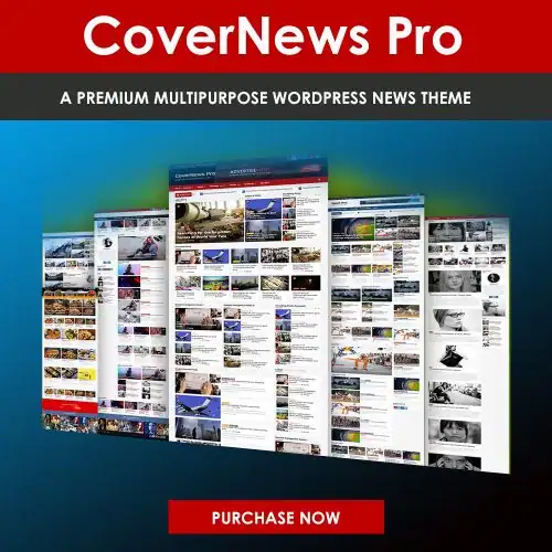 Multiple website templates showcasing news and magazine layouts for WordPress.
