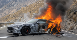 Mercedes-AMG GT Facelift Prototype Catches Fire During Road Test